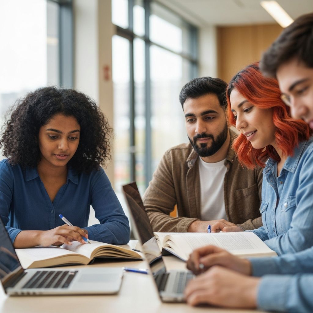 Students studying together