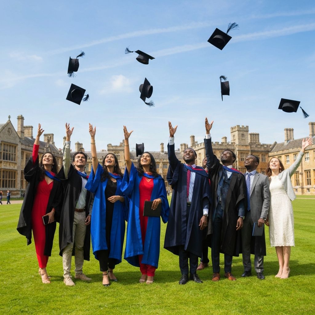 Students celebrating graduation
